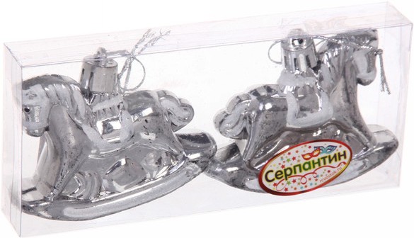 

Елочная игрушка Серпантин Волшебная лошадка 2 шт серебристый (916-0261)