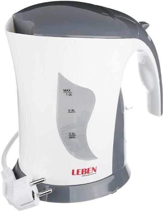 

Электрочайник Leben 291-868 белый/серый, 291-868
