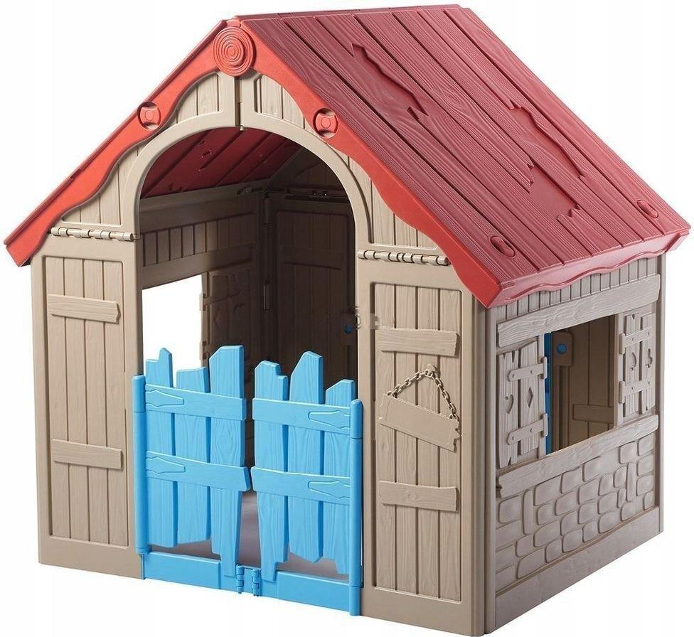 

Игровой домик Keter Foldable Play House бежевый/красный [228444], Foldable Play House