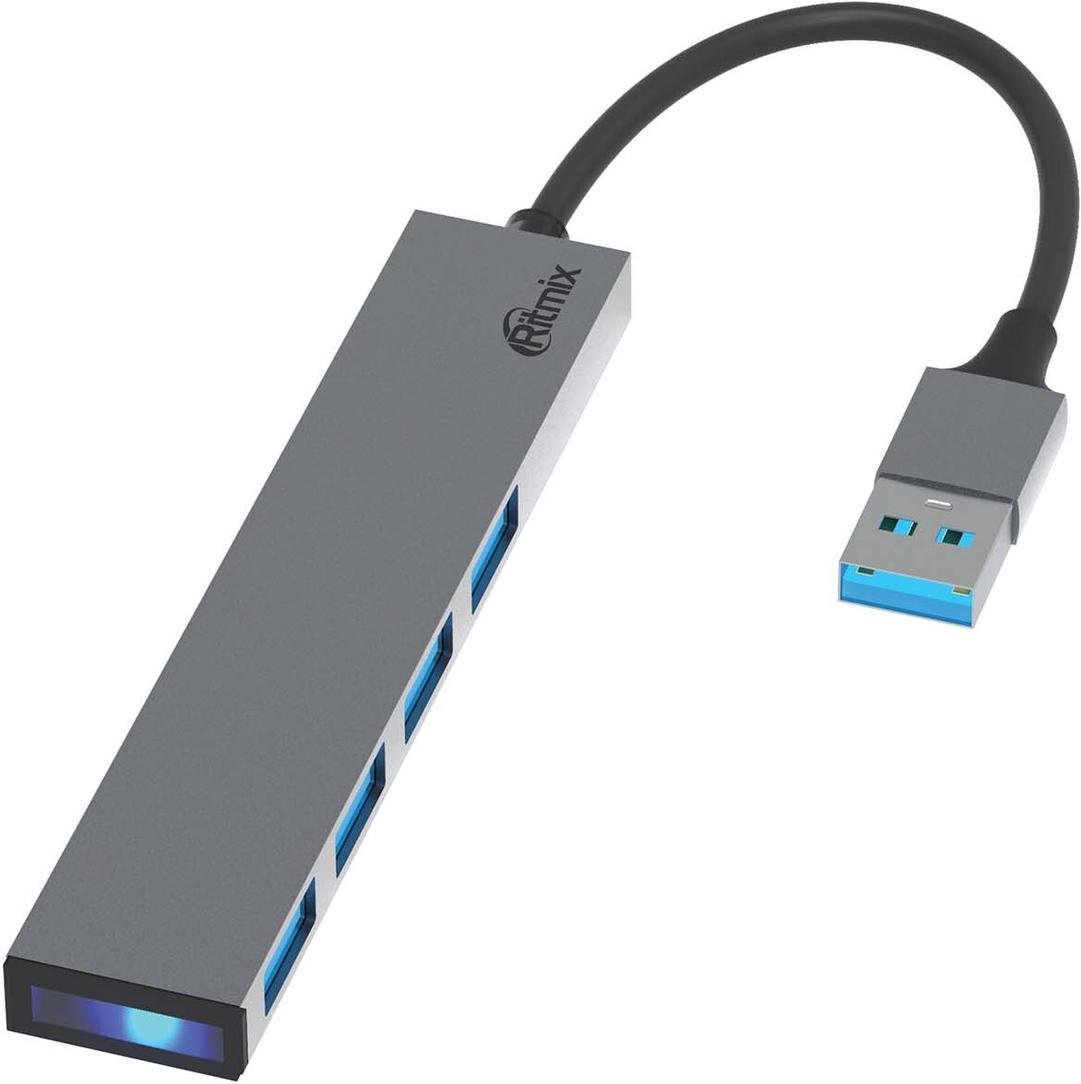 

USB-хаб Ritmix CR-4404 Metal, CR-4404