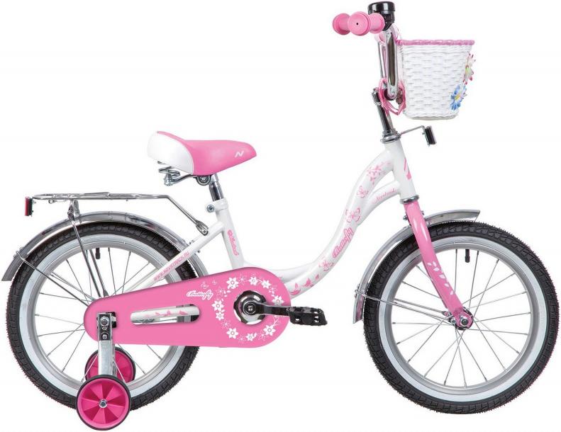 

Велосипед детский Novatrack Butterfly 14'' 2020 белый/розовый, Butterfly 14'' 2020