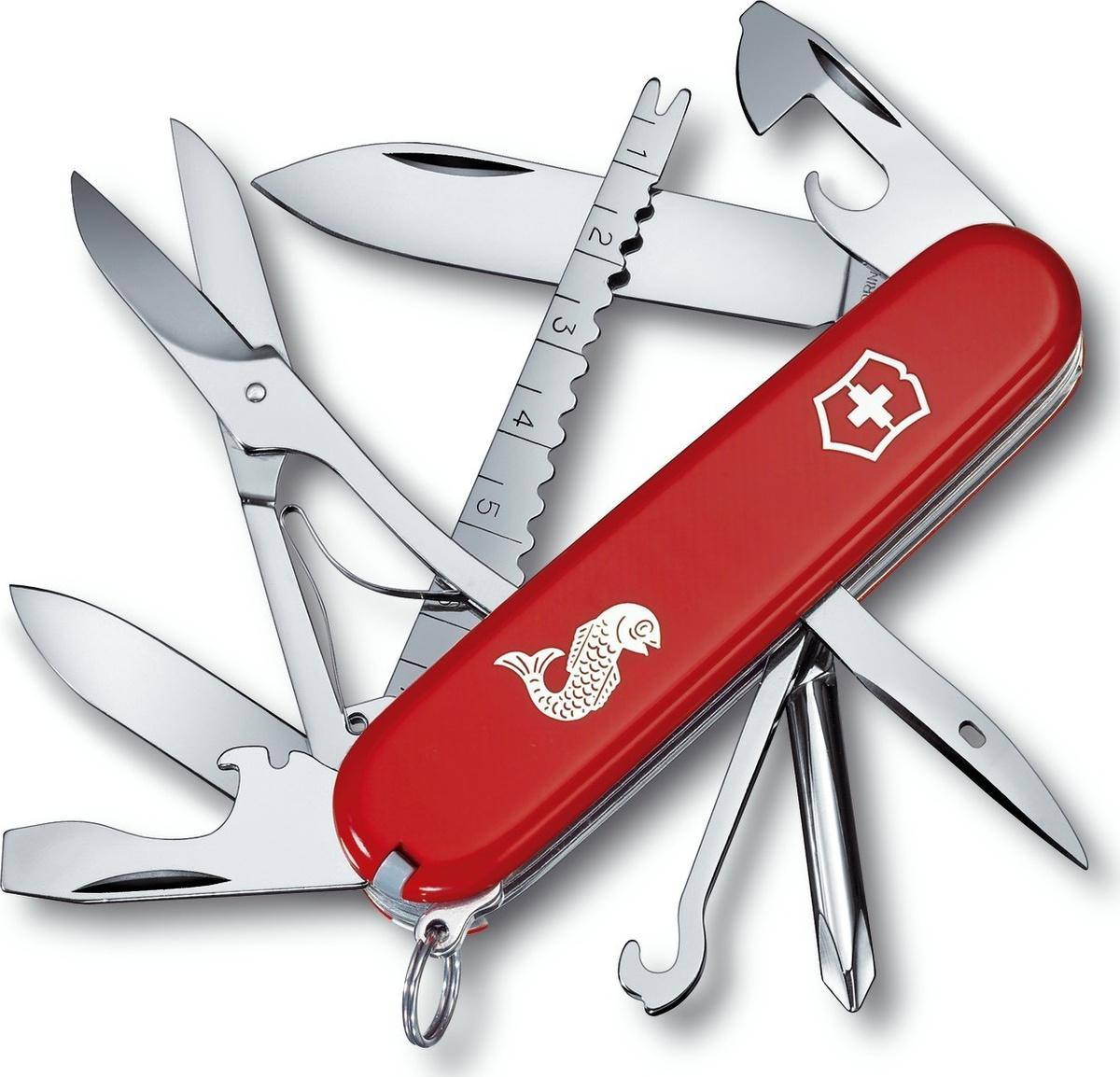 

Туристический нож Victorinox Fisherman 18 функций карт. коробка красный [1.4733.72], Fisherman 18 функций карт. коробка