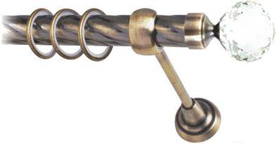 

Карниз Lm Decor Кристалл 130 1р витой 25мм 2.8м антик, Кристалл 130 1р витой 25мм 2.8м
