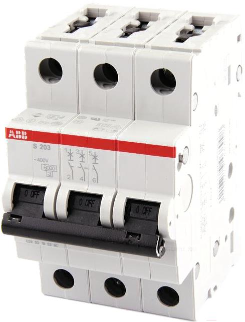 

Выключатель ABB S 203 3P С 4А 6кА 3M [2CDS253001R0044], S 203 3P С 4А 6кА 3M