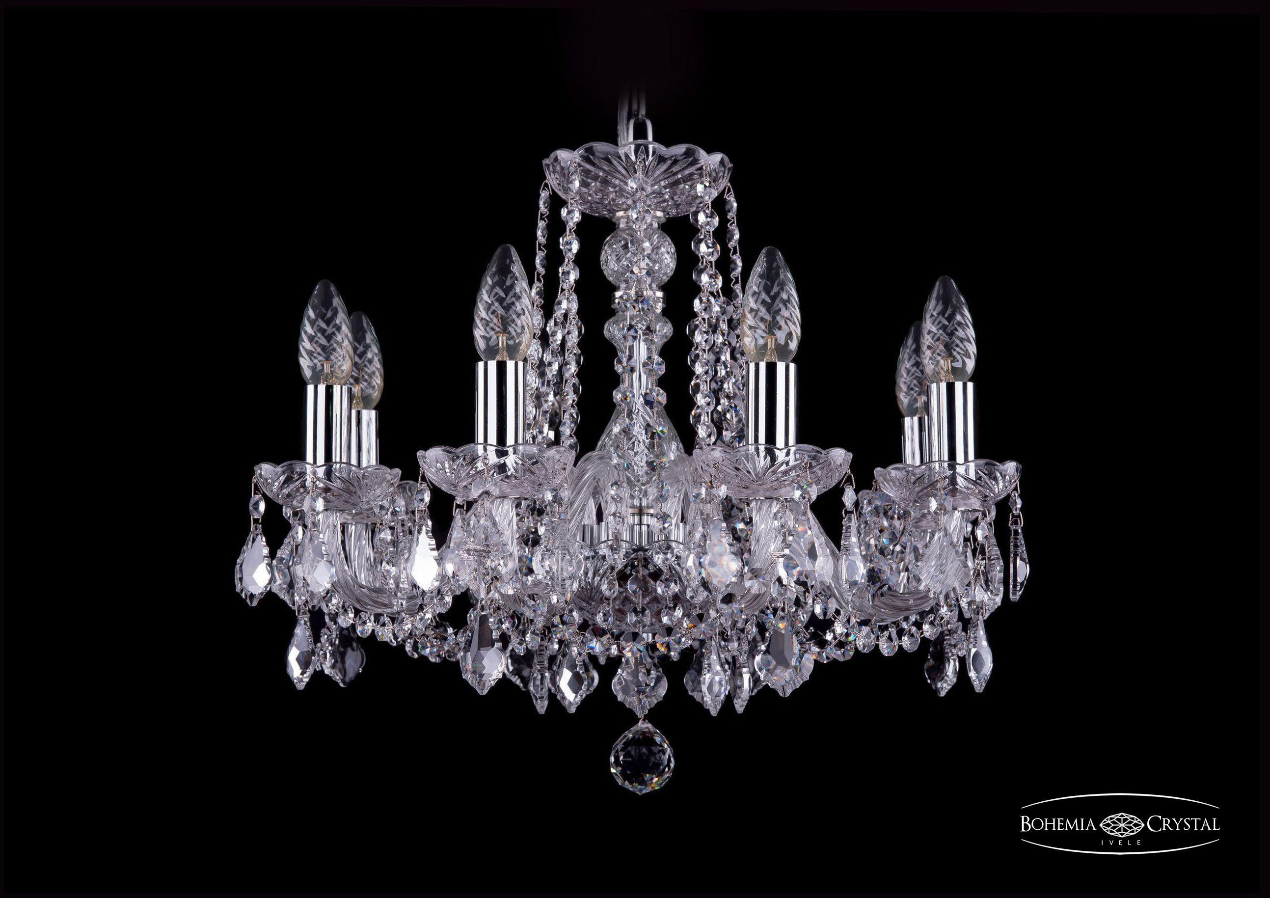 

Подвесная люстра Bohemia Ivele Crystal 1402/8/160/Ni/Leafs