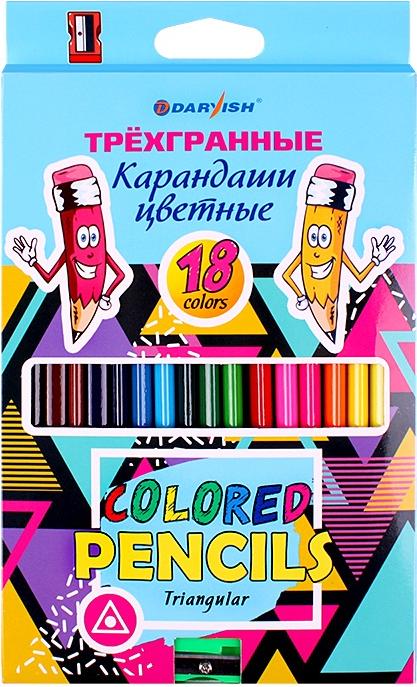 

Карандаш цветной Darvish 18цв корпус трехгранный + точилка [DV-8579-18], Карандаш цветной Darvish 18цв корпус трехгранный + точилка DV-8579-18