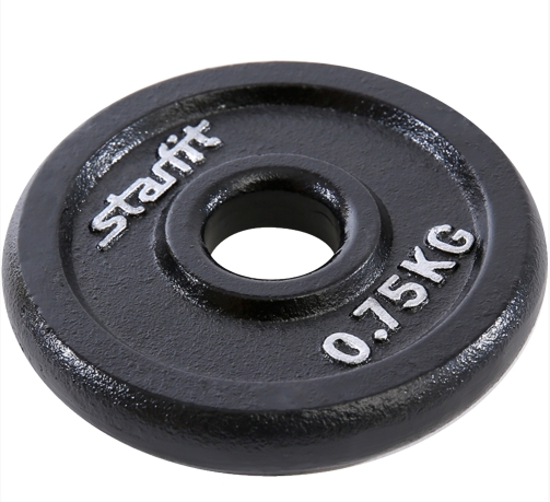 

Диск для штанги Starfit BB-204 0.75 кг черный, Диск для штанги Starfit BB-204 0,75 кг черный