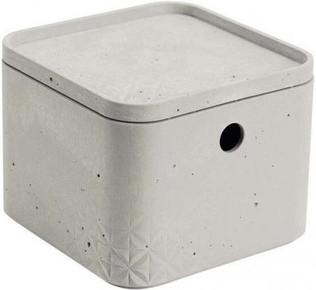 

Корзина Curver квадратная с крышкой XS Beton 3L серый [243398], Ящик для хранения Curver XS Beton 243398 (3 л, серый)