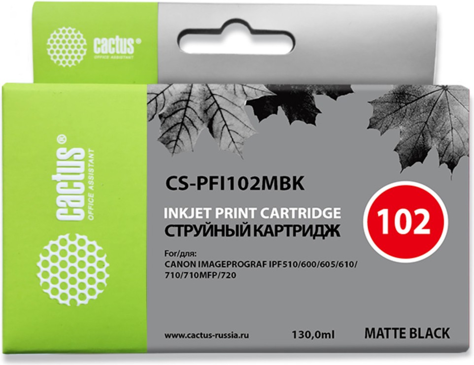 

Картридж струйный CACTUS CS-PFI102MBK черный матовый