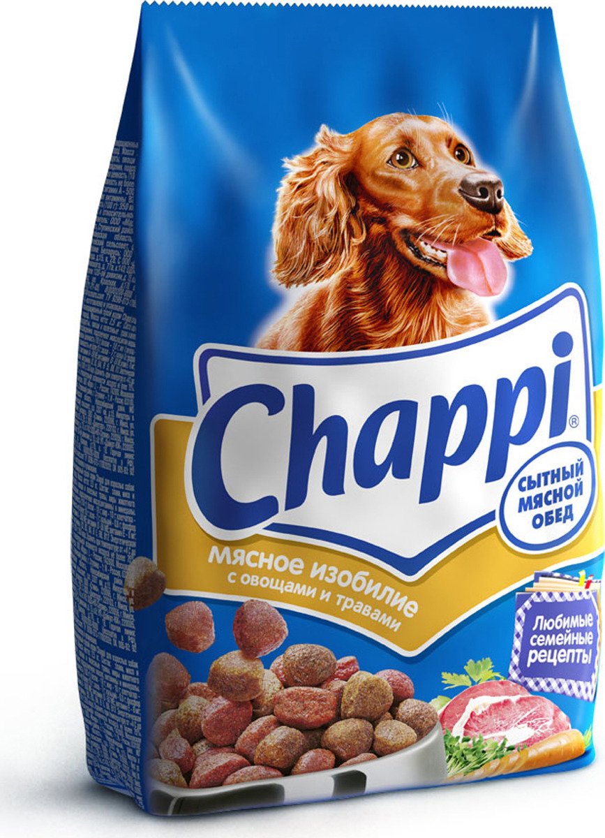 

Корм для собак Chappi Мясное изобилие с овощами и травами 600г, Мясное изобилие с овощами и травами 600г