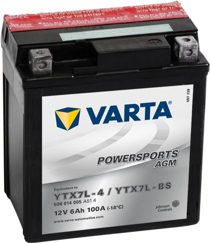 

Мотоаккумулятор Varta Powersports AGM TX7L-BS 6 А/ч (506014010)