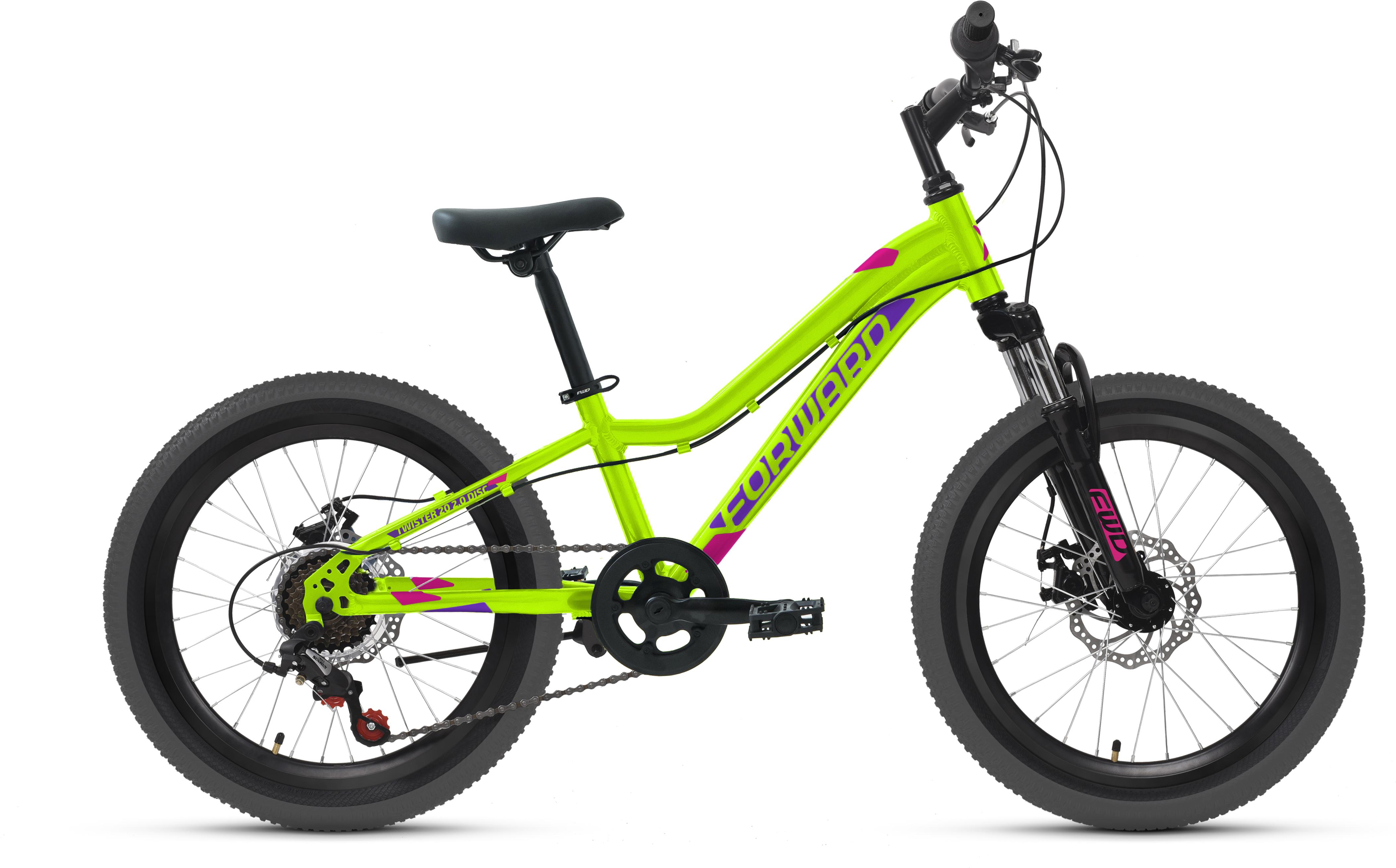 

Велосипед Forward Twister 20'' 2.0 disc 10.5 ярко-зеленый/фиолетовый [RBKW1J306002], Twister 20 2.0 disc 10.5
