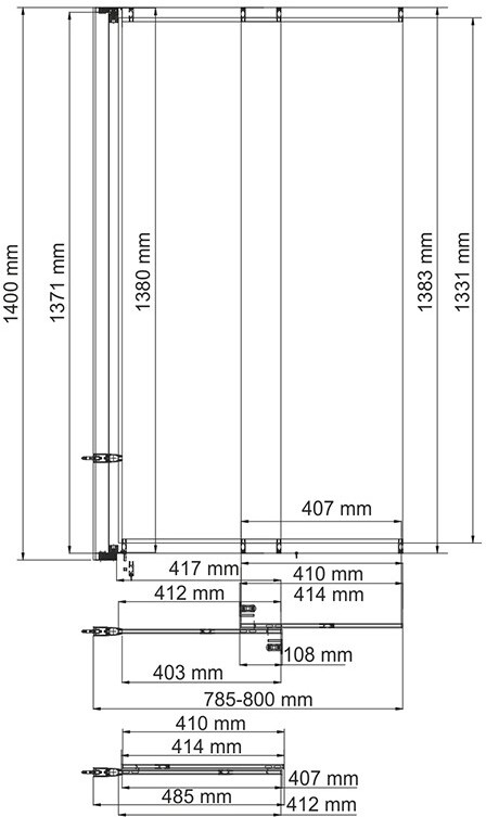 

Стеклянная шторка для ванной Wasserkraft Main 800х1400 мм (41S02-80)