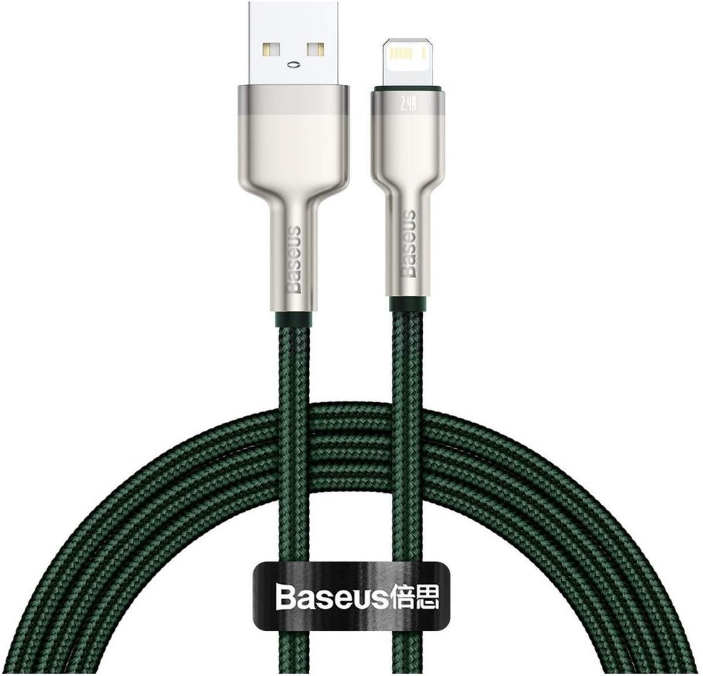 

Кабель для компьютера Baseus CALJK-A06, Кабель Baseus CALJK-A06 Cafule Series Metal Data Cable USB to Lightning 2.4A 1m Green (Baseus Cafule Series Metal Data Cable USB to IP 2.4A 1m Green (CALJK-A06))