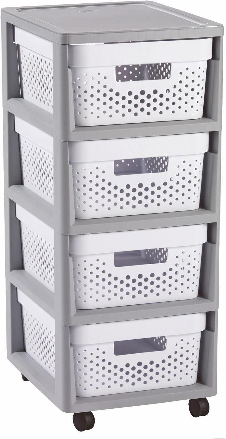 

Комод Curver INFINITY DRA 4X11L DOTS WHTGRY-STD (перфорированная, серый/белый), INFINITY DRA 4X11L DOTS WHTGRY-STD перфорированная