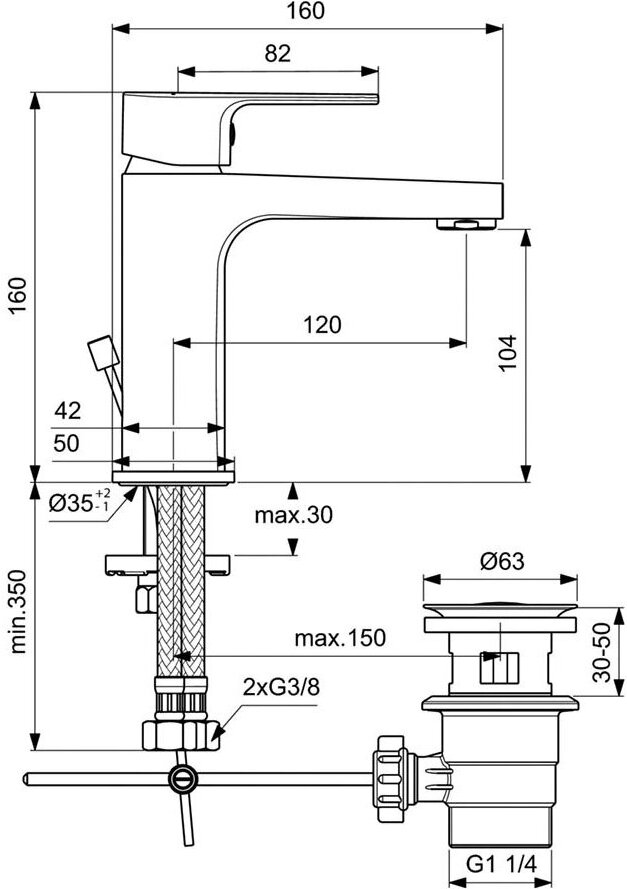 

Смеситель Ideal Standard Комплект BC264AA
