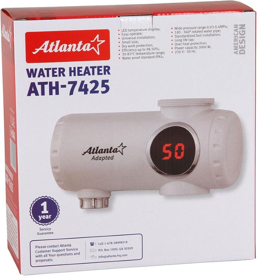 

Проточный водонагреватель Atlanta ATH-7423 (с душем), Водонагреватель Atlanta ATH-7423 с душем
