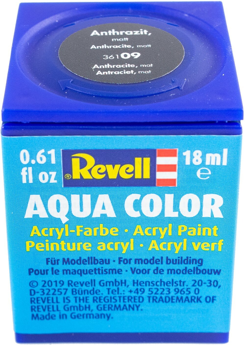 

Краска для рисования Revell Aqua Color 18 мл антрацит серый матовый [36109], Краска для рисования Revell Aqua Color 18 мл 36109 антрацит серый матовый