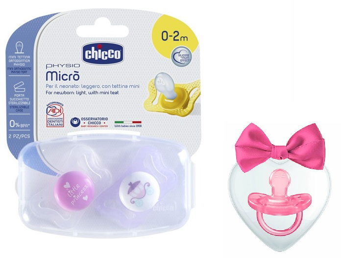 

Пустышка Chicco Physio Micro 2 шт+Physio Soft LOVE розовый, Набор пустышек Chicco Physio Micro 0-2 мес (2 шт) и Physio Soft LOVE 0-6 мес (1 шт) 37400 розовый