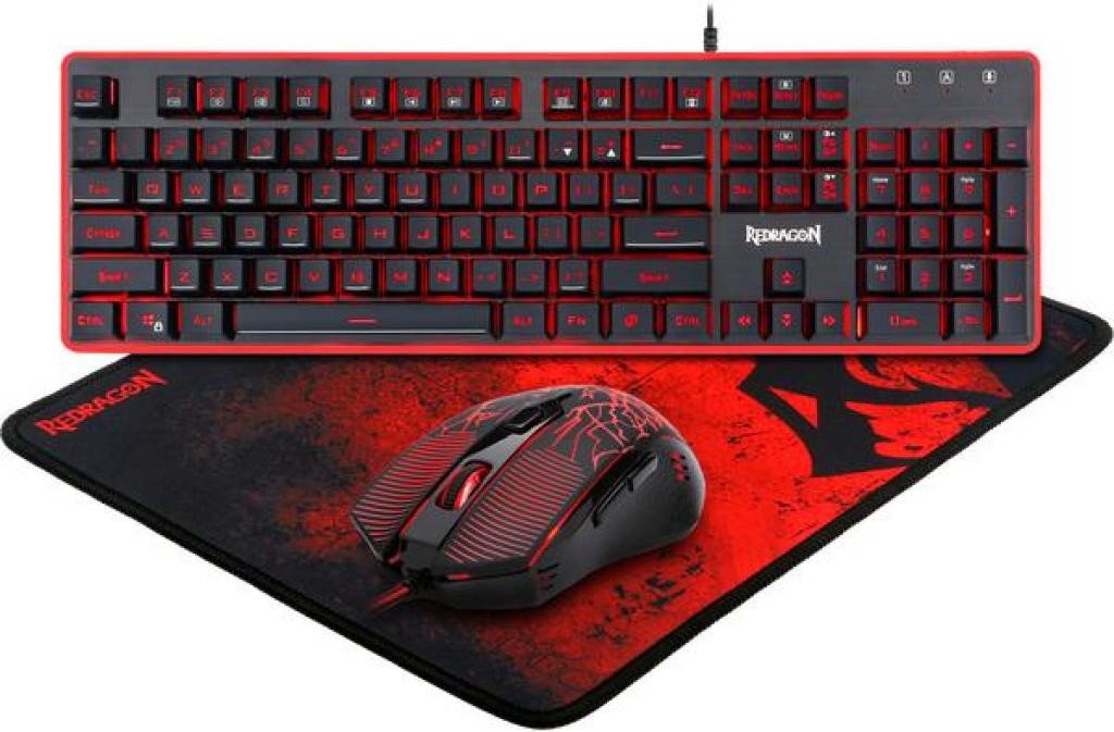 

Набор периферии Redragon S107 Black [78225], Комплект клавиатура + мышь с ковриком Redragon S107