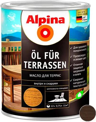 

Масло для древесины Alpina Oel Fuer Terrassen (2.5 л) темный