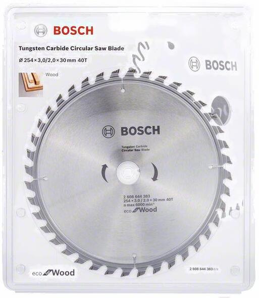 

Диск пильный Bosch 2.608.644.383, Диск пильный Bosch 254-30 Eco for wood 40зуб. 2.608.644.383