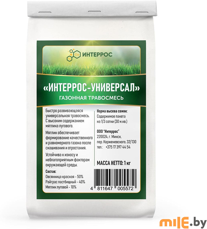 

Газонная травосмесь Интеррос Универсал 1кг