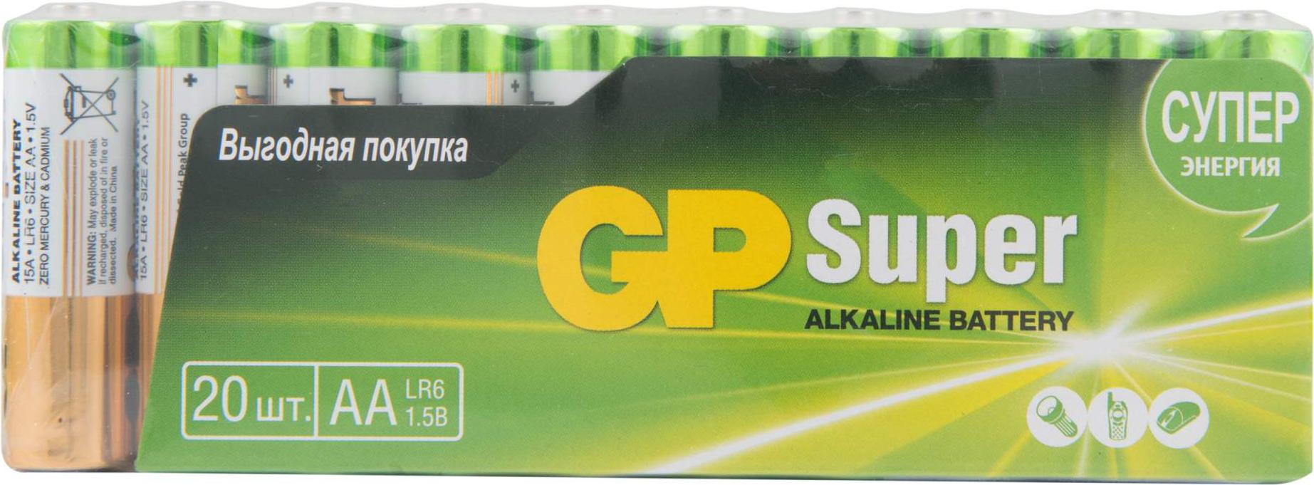 

Аккумуляторная батарейка GP 15A-2CRVS20 240/960 20 шт [4891199079856], 15A-2CRVS20 240/960 20 шт