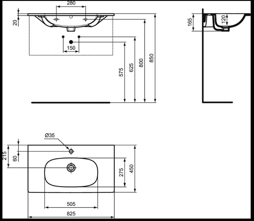 

Умывальник Ideal Standard Tesi Vanity [T350901], Tesi Vanity