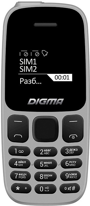 

Мобильный телефон Digma A106 Linx 32Mb серый (LT1065PM)