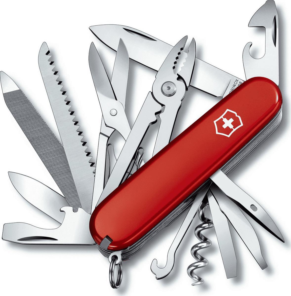 

Туристический нож Victorinox Handyman 24 функции карт. коробка красный [1.3773], Handyman 24 функции карт. коробка