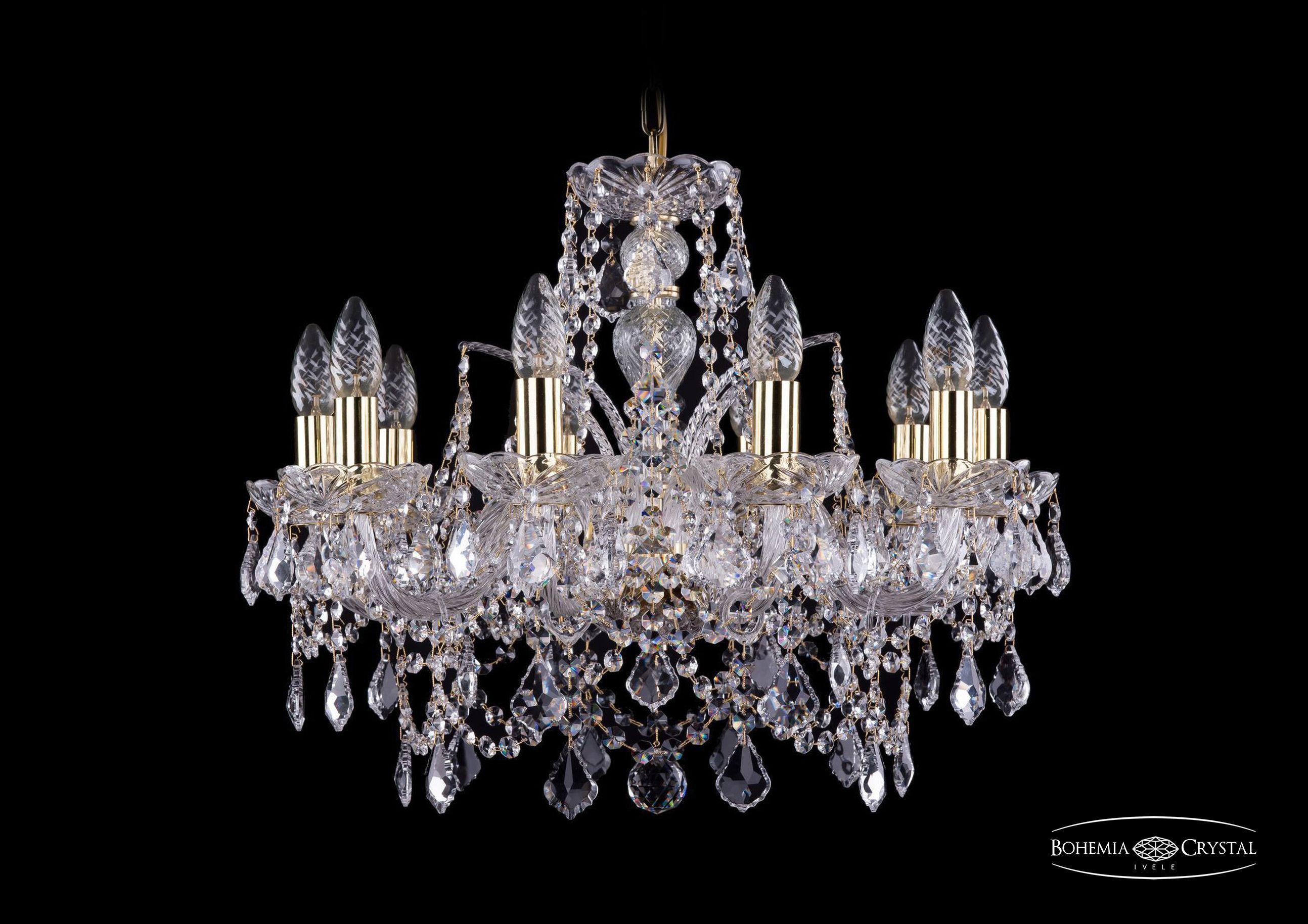 

Подвесная люстра Bohemia Ivele Crystal 1411/10/195/G/Leafs