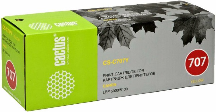 

Картридж Cactus CS-C707Y Canon LBP i-Sensys 5000/5100 Yellow