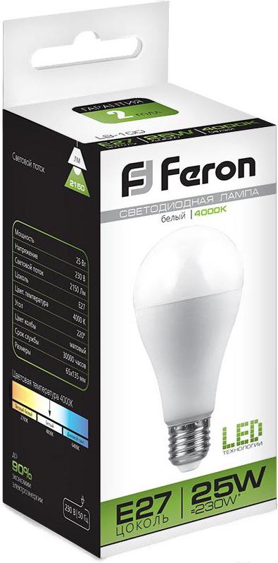 

Лампочка Feron 25W 230V E27 2700K LB-100 [25790], 25W 230V E27 2700K LB-100