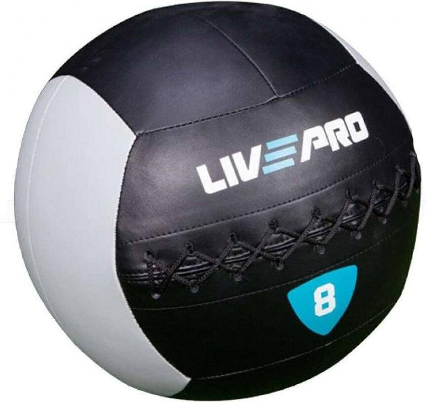 

Медицинбол LIVEPRO Wall Ball 8 кг черный/серый [NL\LP8100-08\00-00-00], Wall Ball 8 кг