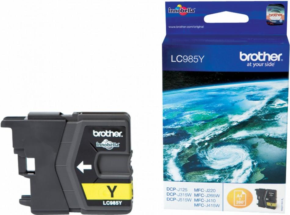 

Картридж Brother LC985Y для DCPJ315W DCPJ515W MFCJ265W Желтый, LC985Y