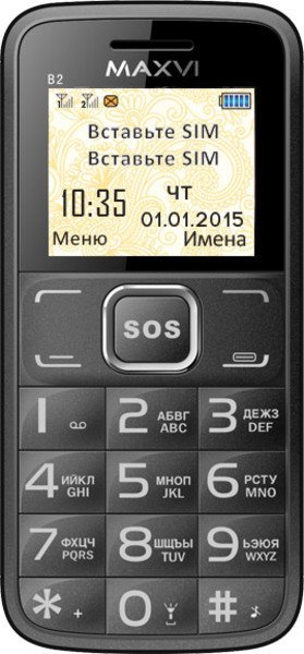 

Мобильный телефон Maxvi B2 Black, B2 32MB/32MB