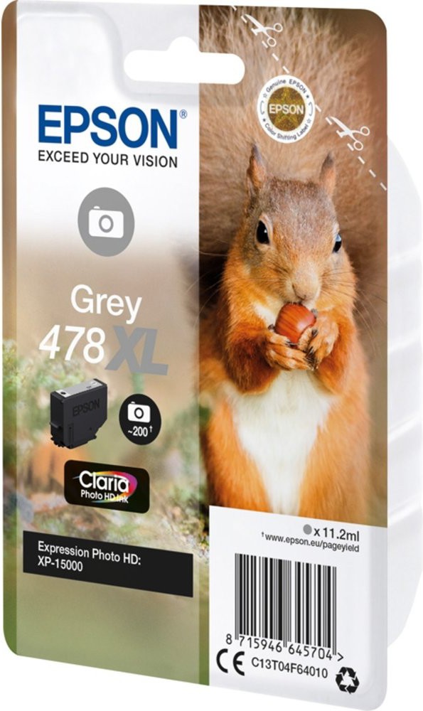 

Картридж для принтера и МФУ Epson Singlepack 478XL Grey, Картридж Epson Singlepack 478XL C13T04F64020 Grey