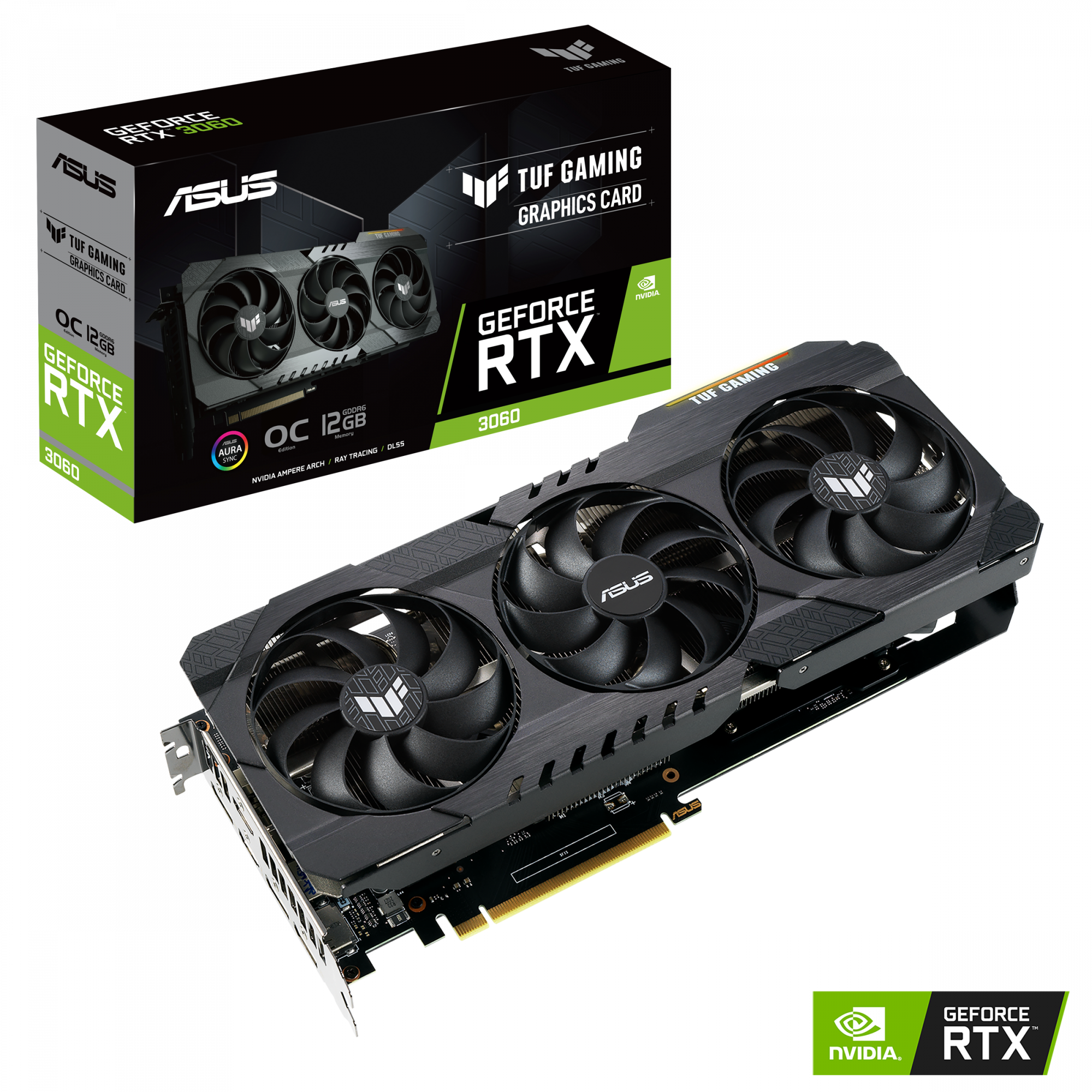 

Видеокарта ASUS RTX 3060 TUF Gaming OC 12GB GDDR6 [TUF-RTX3060-O12G-GAMING], RTX 3060 TUF Gaming OC 12GB GDDR6