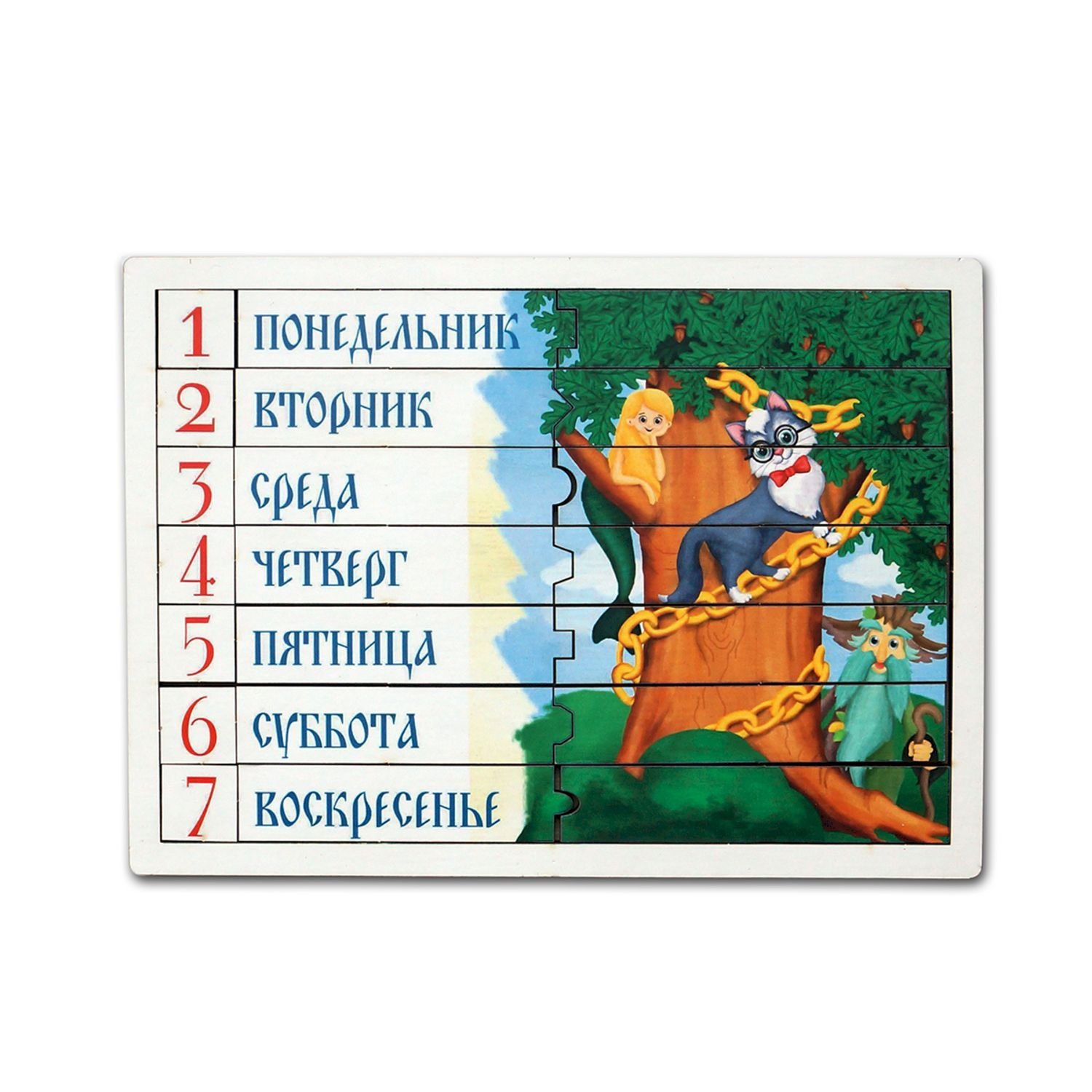 

Игрушка Paremo Вкладыши. Дни недели Кот ученый, Вкладыши Дни недели Кот ученый