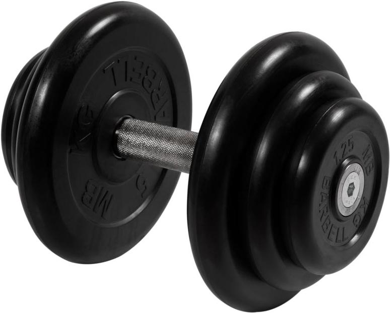 

Гантель неразборная MB Barbell с вращающейся хромированной ручкой 18,5 кг черный [MB-FdbM-B18,5], неразборная, с вращающающейся хромированной ручкой 18,5 кг