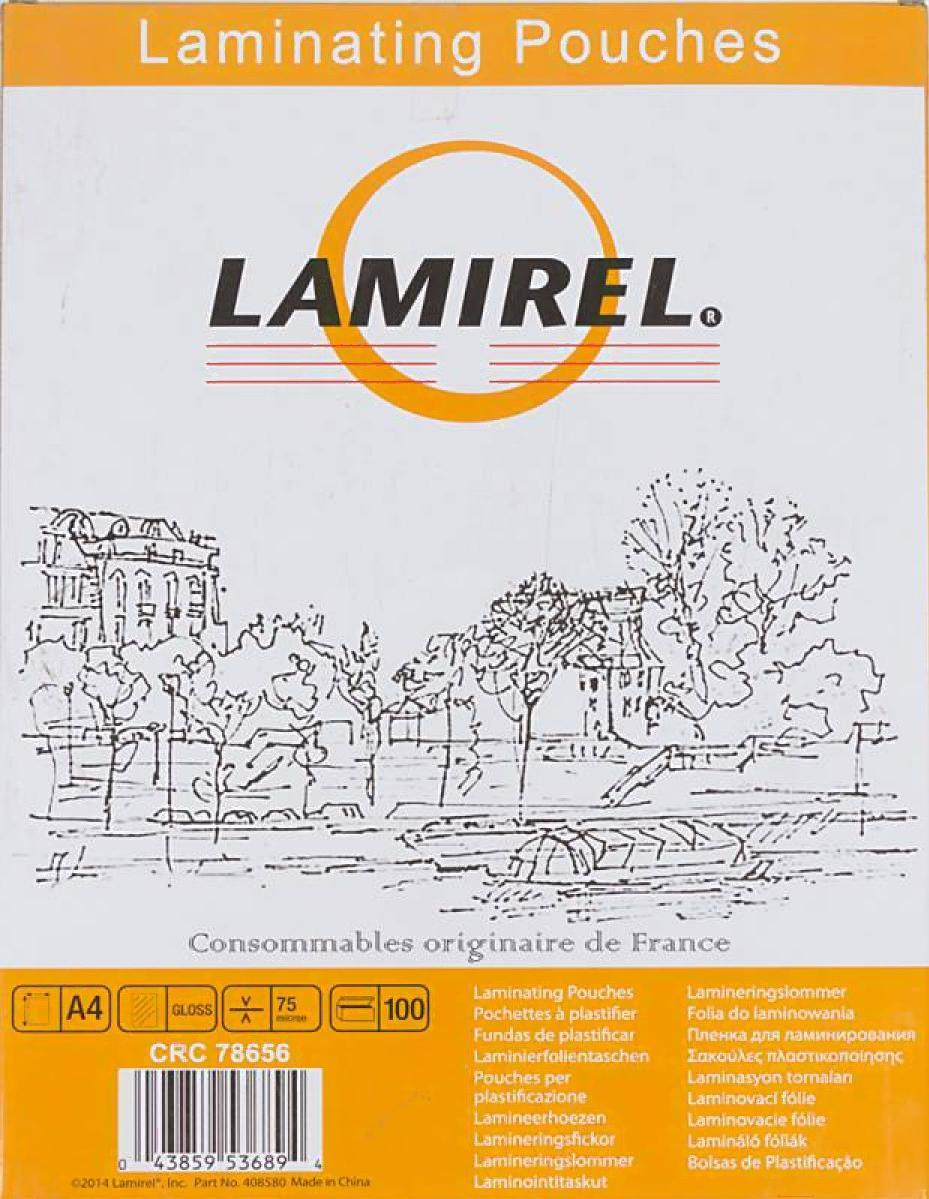 

Пленка для ламинирования Fellowes Lamirel LA-78656 А4, 75мкм (100шт), Пленка для ламинирования Fellowes LA-78656