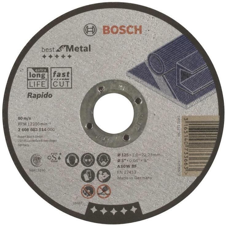 

Отрезной круг Bosch 125x1.0 Best for Metal [2.608.603.514], Отрезной круг Bosch 125x1.0 Best for Metal 2.608.603.514