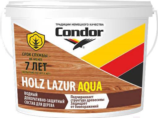 

Защитно-декоративный состав Condor Holz Lazur Aqua 9 кг махагон