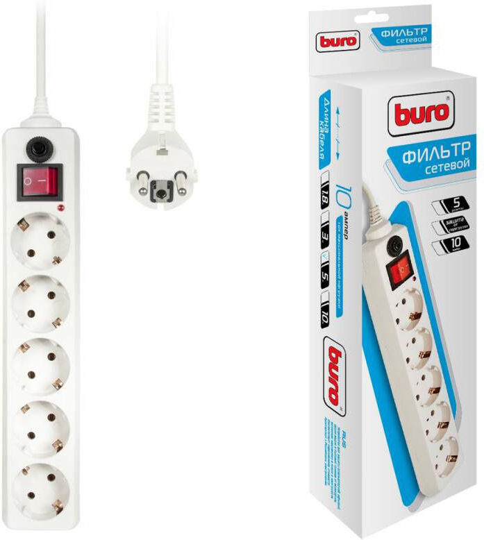 

Сетевой фильтр Buro 500SH-5-W