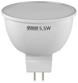 

Лампа Gauss LED Elementary MR16 GU5.3 5.5W 430lm 3000К 1/10/100 [13516], Светодиодная лампочка Gauss LED Elementary 13516