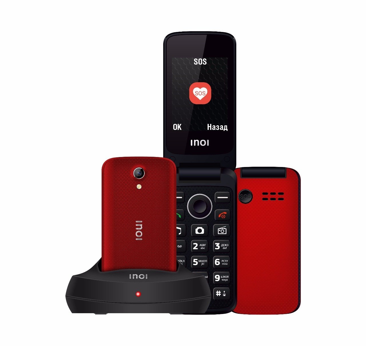 

Мобильный телефон INOI 247B с док-станцией Red, 247B с док-станцией