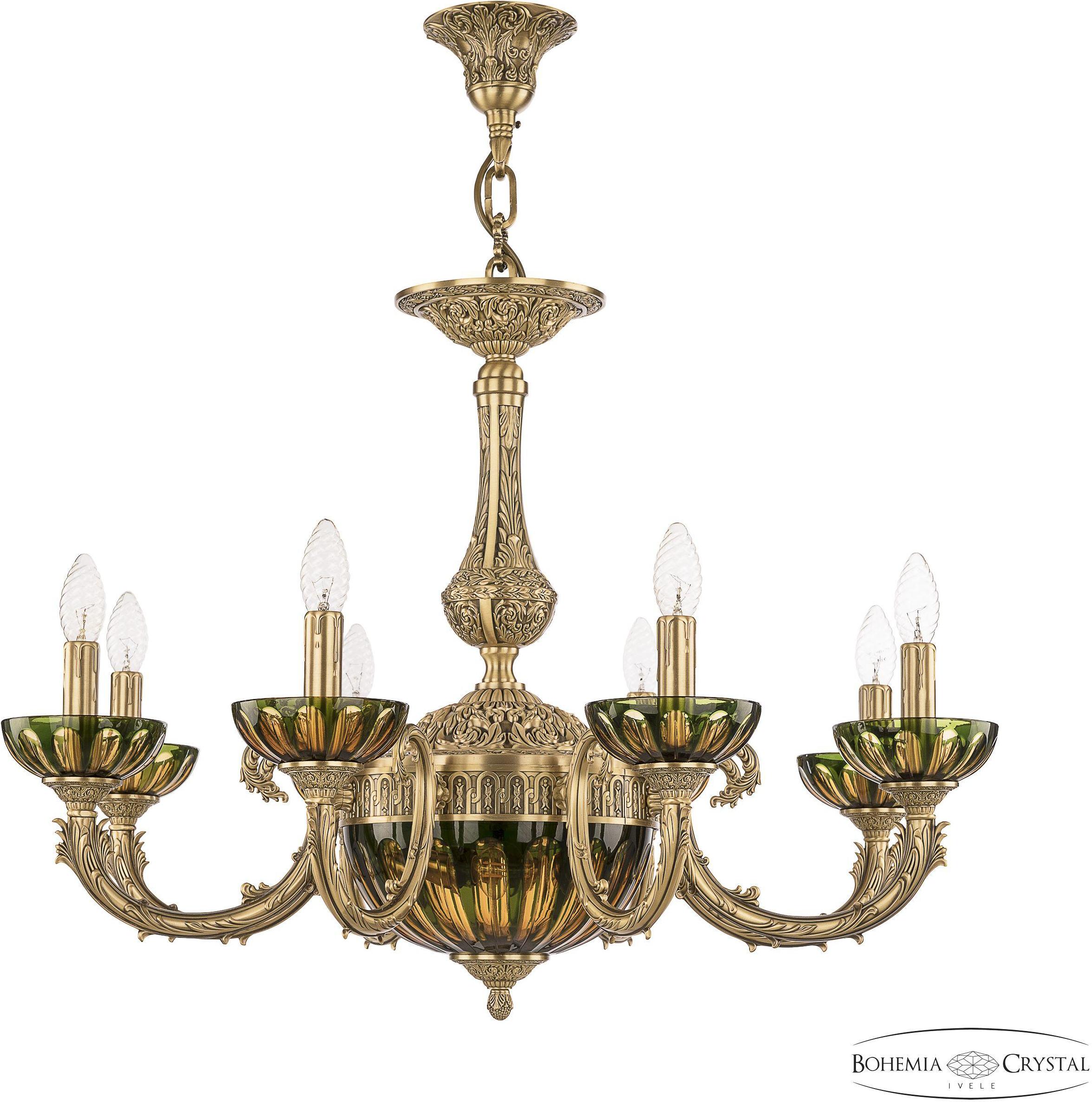 

Подвесная люстра Bohemia Ivele Crystal 71109P/8/210 FP P Amber-Green/H-1H