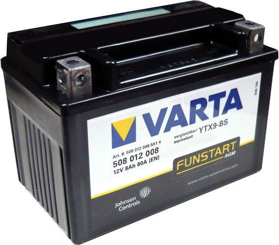 

Аккумулятор Varta YTX9-4 YTX9-BS 8 А/ч [508012008], YTX9-4 YTX9-BS 8 А/ч