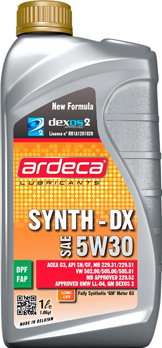 

Моторное масло Ardeca Synth-DX 5W30 1л, Synth-DX 5W30 1л